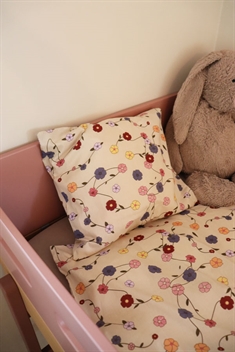 Juniorsengetøj 100x140cm -  OEKO-TEX® Certificeret - Blomster print - 100% bomulds sengesæt 